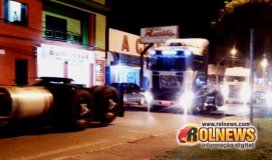 Caminhoneiros fazem buzinaço em Rolim de Moura