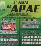 Apae de Alto Alegre dos Parecis realiza festa neste fim de semana