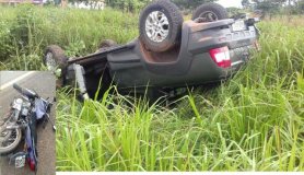Acidente entre carro e moto mata um na BR-429 em São Miguel do Guaporé