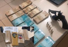 Dinheiro, diamantes e drogas são apreendidos em ação da PM na BR-429