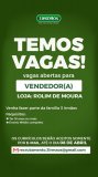 Vaga de vendedor na loja 3 irmãos de Rolim de Moura 