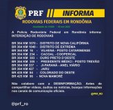 Sobe para dez o número de interdições nas rodovias federais de Rondônia