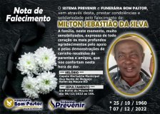 Nota de Falecimento: Milton Sebastião da Silva