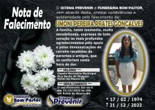 Nota de falecimento: Simoni Pereira Prates Gonçalves 