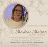 Nota de Falecimento: Marlene Matara 