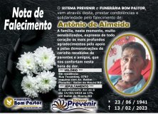Nota de Falecimento Antônio de Almeida