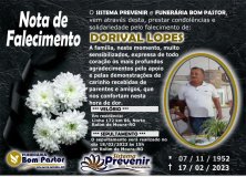 Nota de falecimento Dorival Lopes 
