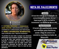 NOTA DE FALECIMENTO NOELI SCHENATTO, DA CLINIMOTOR 