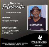 Nota de Falecimento: Jorge José da Silva 