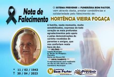Nota de falecimento: Hortência Viera Fogaça 