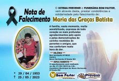Nota de Falecimento: Maria das Graças Batista 