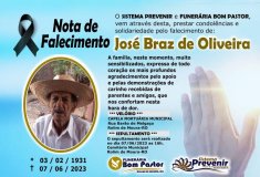Nota de falecimento: José Braz de Oliveira