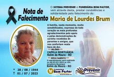 Nota de falecimento: Maria de Lourdes Brum 