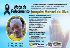 Nota de falecimento: Joaquim Manoel da Silva 