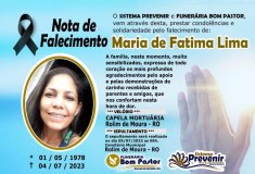 Nota de falecimento: Maria de Fátima Lima