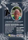 Nota de falecimento pela morte de Anísio Monteiro de Lima 