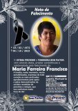 Nota de falecimento: Maria Ferreira Francisco 