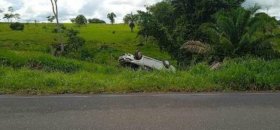 Veículo capota na RO 473 próximo à Urupá, RO