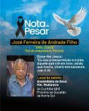 Nota de pesar pela morte de José Ferreira Andrade Filho, 