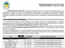 Edital do concurso da Prefeitura de Cacoal é publicado