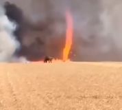 Redemoinho faz fogo alastrar em plantação agrícola no MT