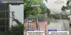 Chuva com ventania causa prejuízos em Rolim de Moura nesta segunda-feira, 14