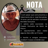 Nota de falecimento, senhor José Gonçalves 