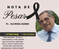 Nota de pesar pelo falecimento do pr. Oliveira Gomes