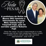Nota de Pesar da Prefeitura de Rolim de Moura pela morte dos pais do servidor...