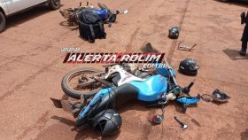 Colisão entre moto taxi e delivery foi registrada nesta tarde em Rolim de Moura