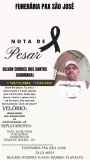 Nota de Pesar: Gilson Eurides dos Santos 