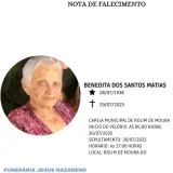 Nota de falecimento: Benedita dos Santos Matias 
