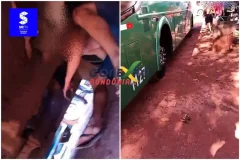 Motorista de caminhão em surto após uso de drogas causa confusão em posto de...