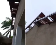 Casa tem beral destruído por ventos em Alvorada do Oeste