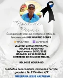 Nota de pesar: José Mariano Gomes 