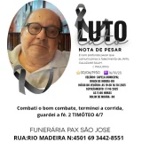 Sepultamento de Jamil Calazans será às 11h