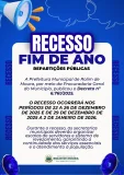 Prefeitura de Rolim de Moura decreta recesso nas repartições públicas entre...