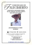 Nota de falecimento: José Roxinski de la Torre 
