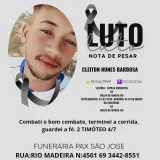 Nota de Pesar: Cleiton Nunes Barbosa 