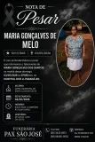 Nota de Pesar: Maria Gonçalves de Melo, moradora de Santa Luzia 