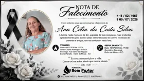 Nota de pesar pelo falecimento de Ana Célia da Costa Silva