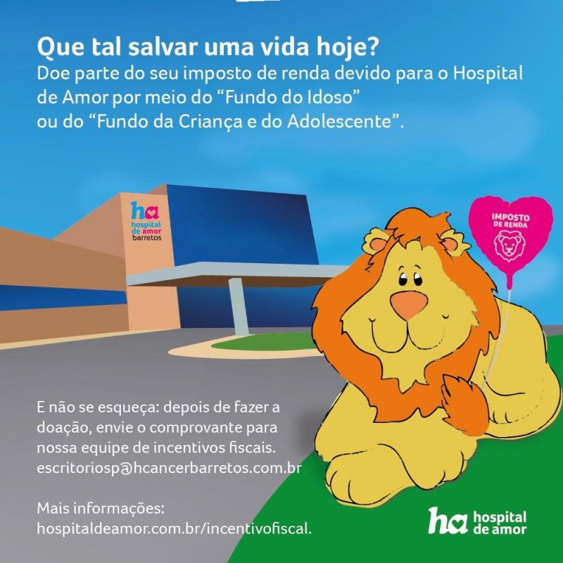Seu imposto de renda pode ajudar a salvar vidas : Clique aqui e saiba como