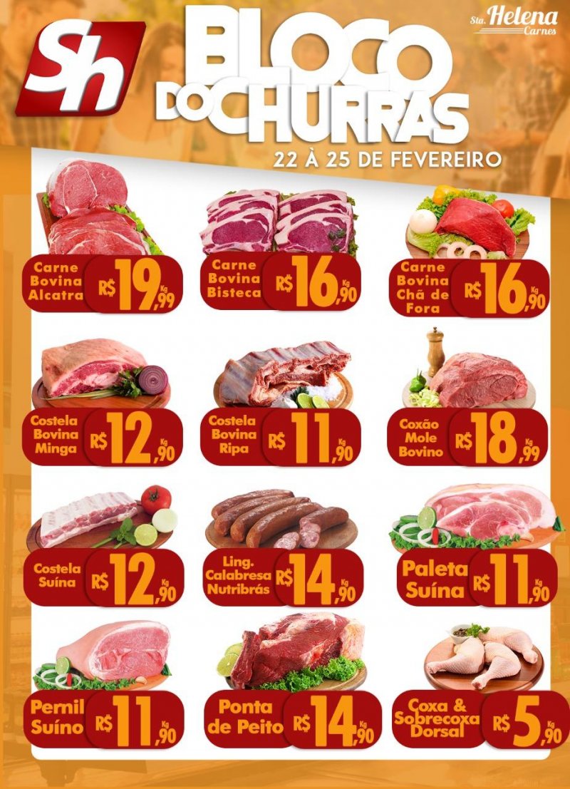 Bloco do churras no Atacarejo Santa Helena 