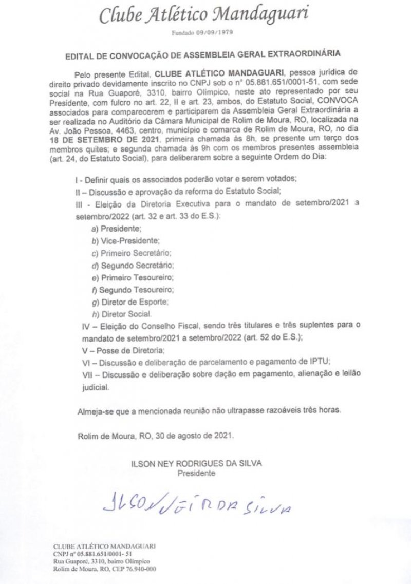 Edital de Convocação de Assembleia Geral Ordinária 