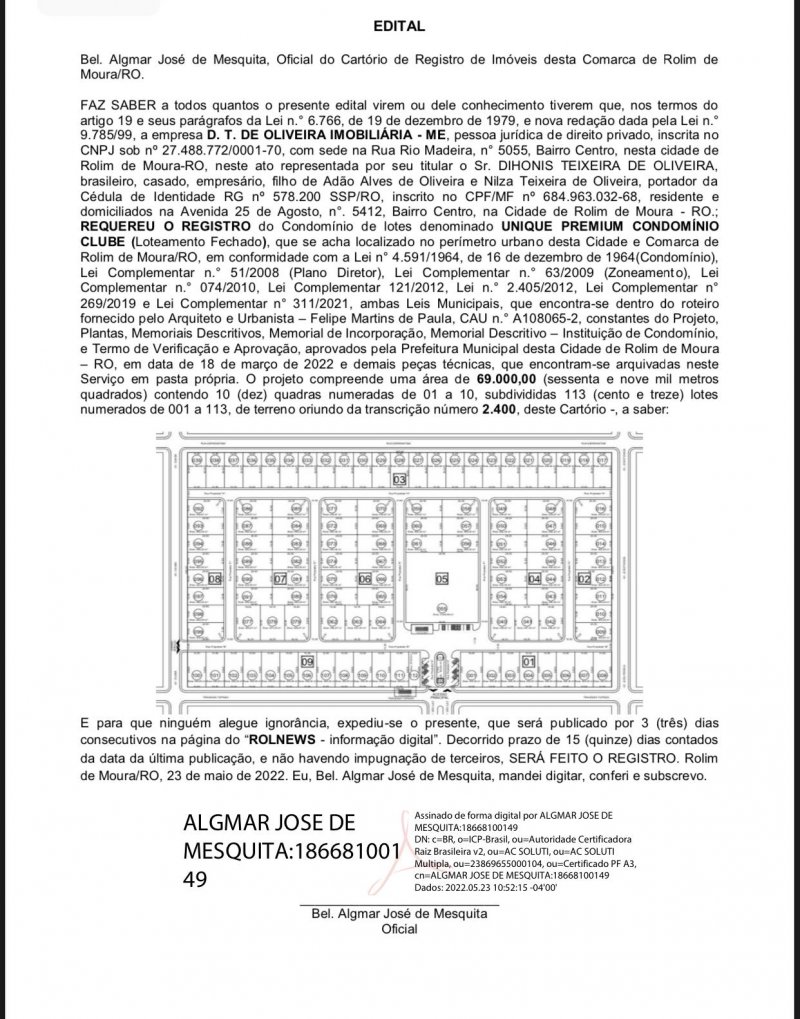 Registro de condomínio UNIQUE