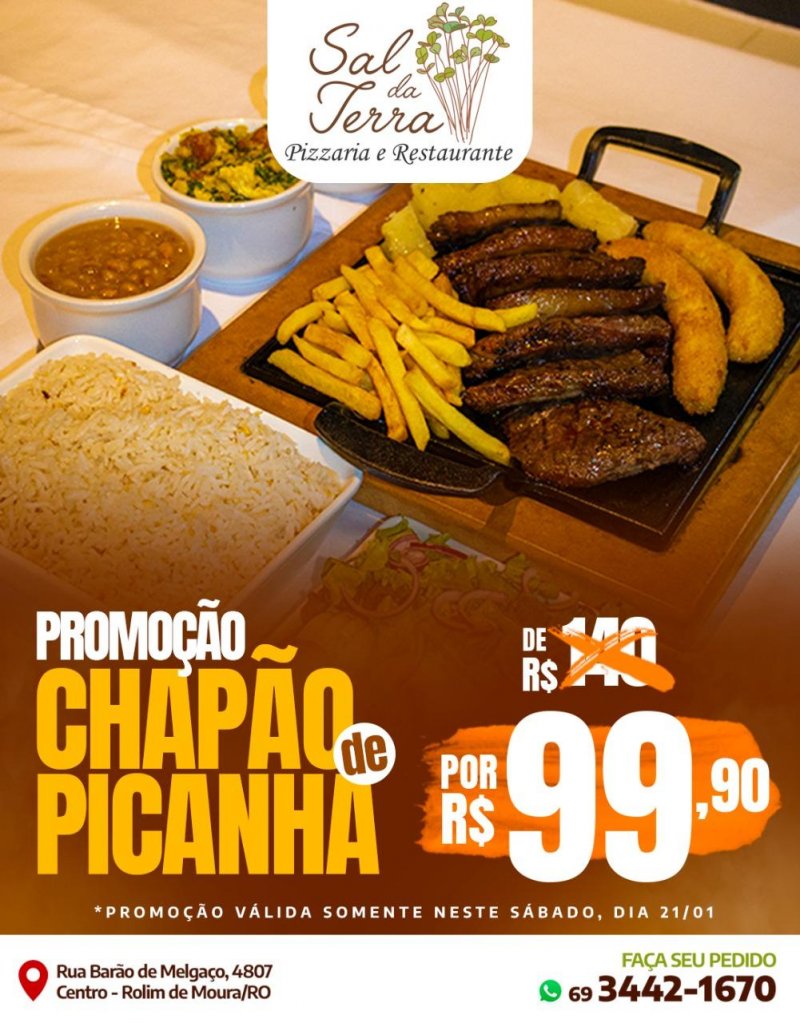 Devido ao grande sucesso, Sal da Terra volta com promoção do Chapão de Picanha 