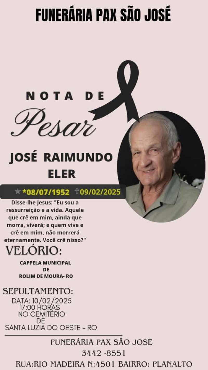 Nota de pesar: José Eler 