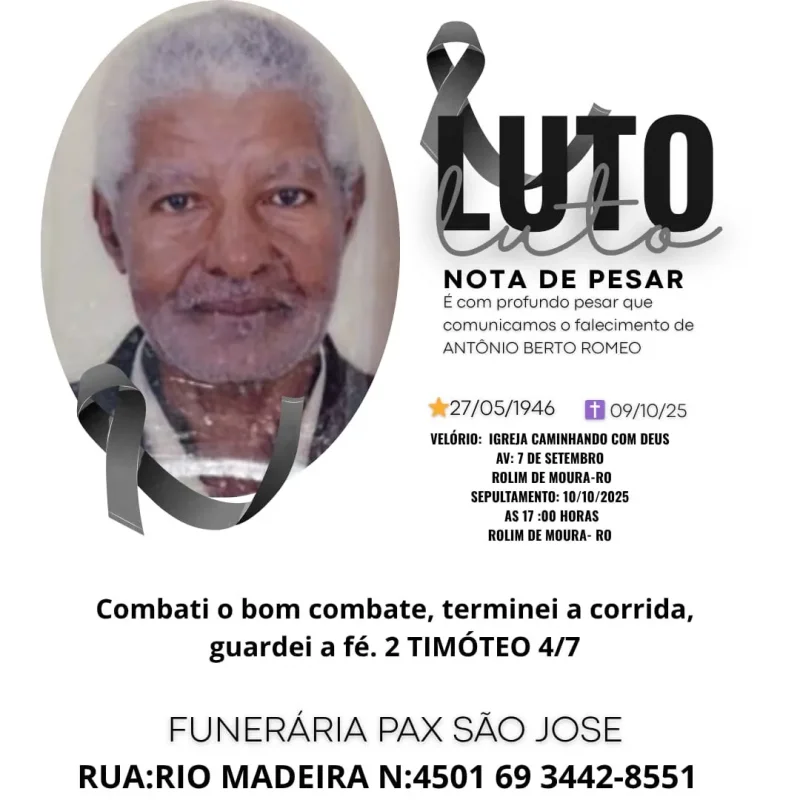 Nota de pesar: Antônio Berto Romeu 