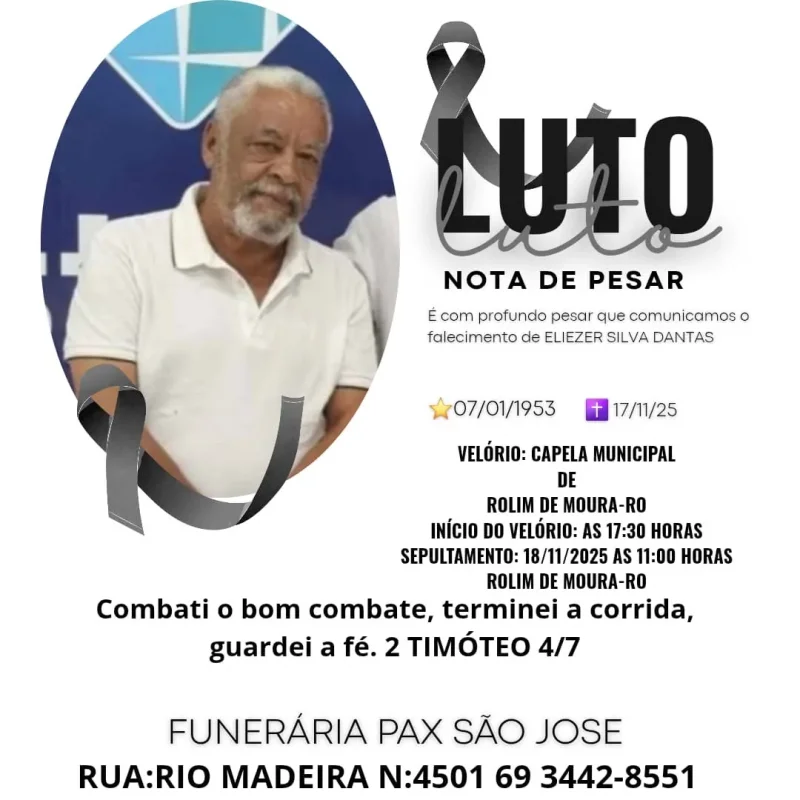 Nota de pesar: Eliézer da Silva Dantas 