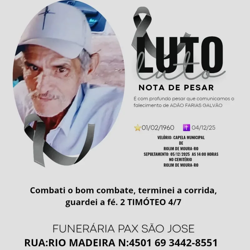 Nota de Pesar: Adão Farias Galvão